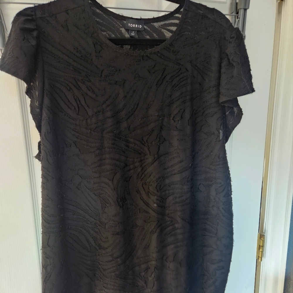 Textured black blouse